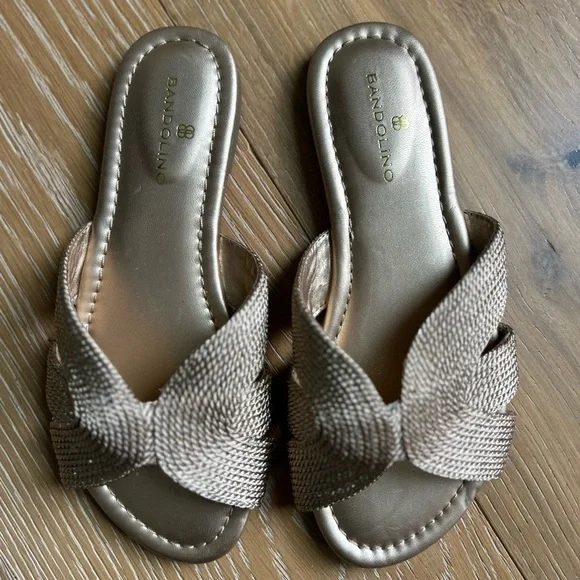 Bandolino rose Gold Sandals with Criss-Cross Strap - Picture 7 of 10